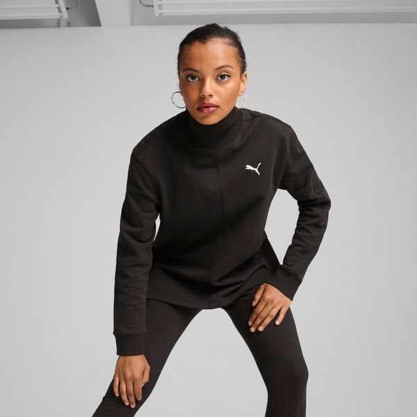 PUMA Women's Puma HER High Neck Crew Sweatshirt, Black Sweatshirt, Size S Sweatshirt, Women