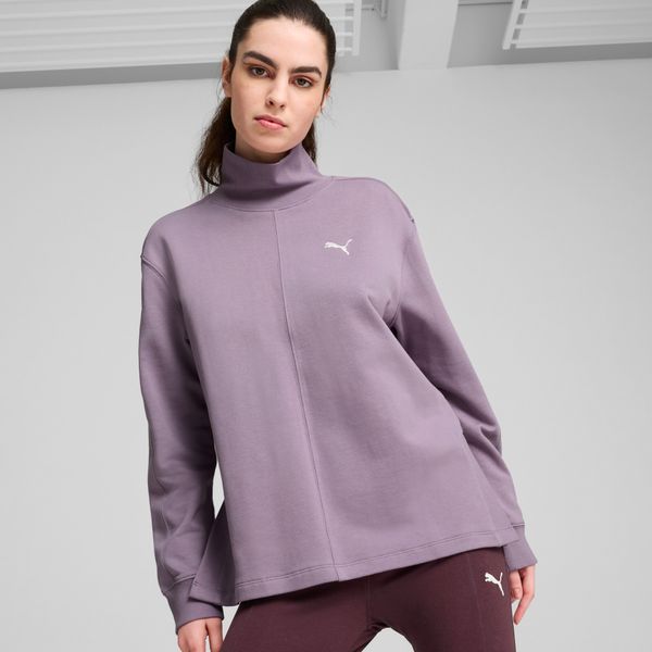 PUMA Women's Puma HER High Neck Crew Sweatshirt, Purple Sweatshirt, Size XS Sweatshirt, Women