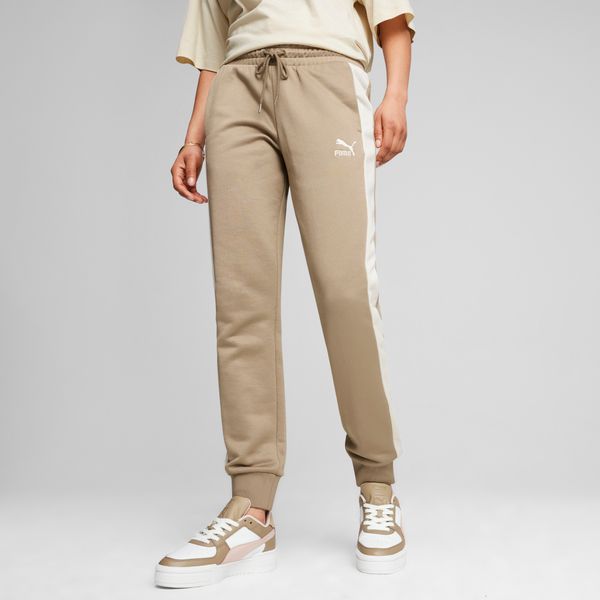 PUMA Women's Puma ICONIC T7 Track Pants, Beige, Size L, Clothing