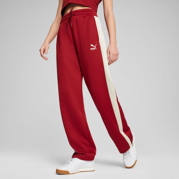 PUMA Women's Puma ICONIC T7 Track Pants, Red, Size S, Clothing