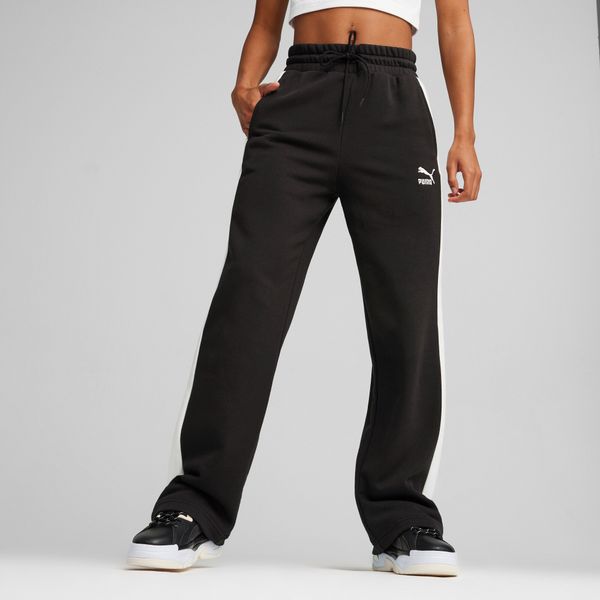 PUMA Women's Puma ICONIC T7's Straight Pants, Black, Size XL, Clothing