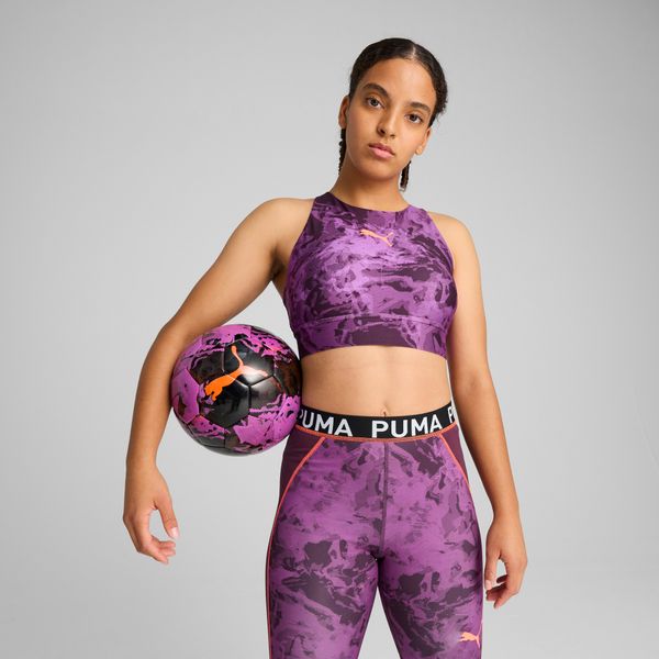PUMA Women's Puma Individual BLAZE Eversculpt Football Bra, Purple, Size L, Clothing