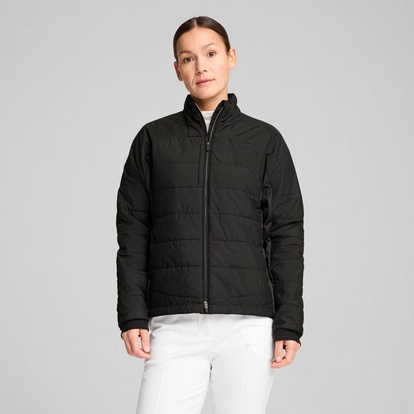 PUMA Women's Puma Kyley Quilted Golf Jacket, Black, Size XL, Clothing