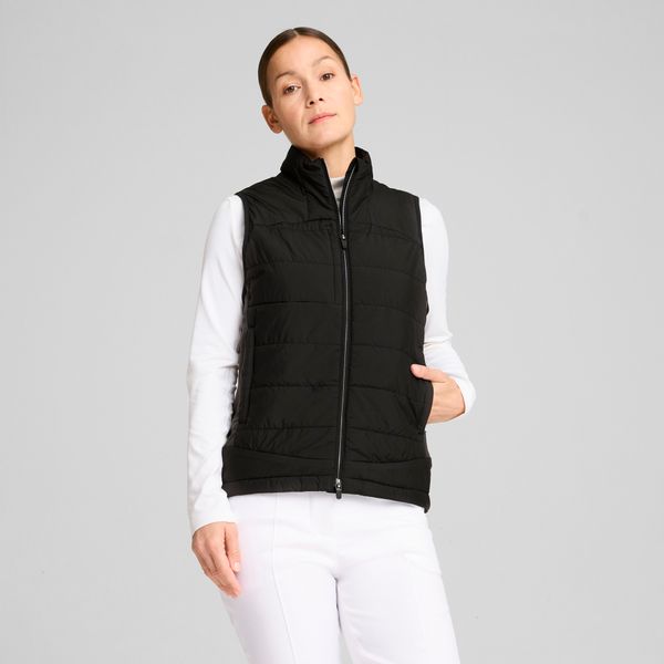 PUMA Women's Puma Kyley Quilted Golf Vest, Black, Size S, Clothing