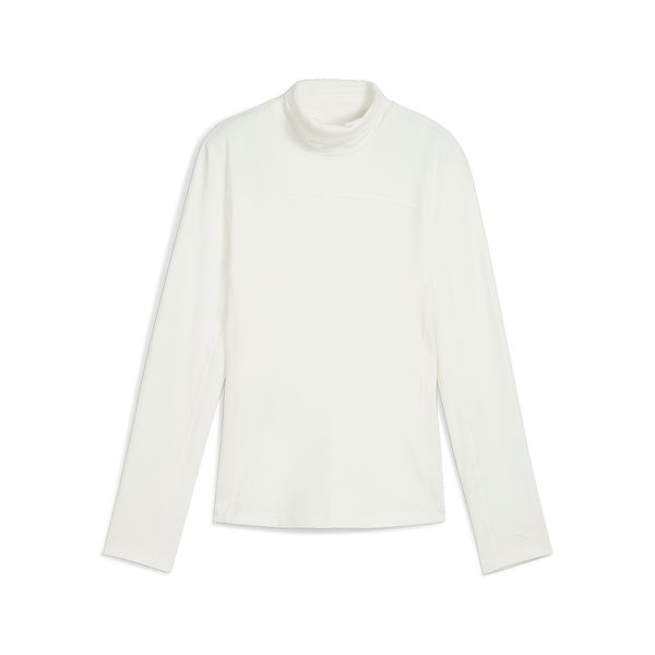 PUMA Women's Puma Lucy Long Sleeve Mockneck Golf Top, White, Size L, Sport