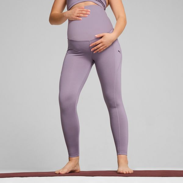 PUMA Women's Puma Maternity Favourite Forever High Waist 7/8 Training Leggings, Purple, Size XL, Clothing