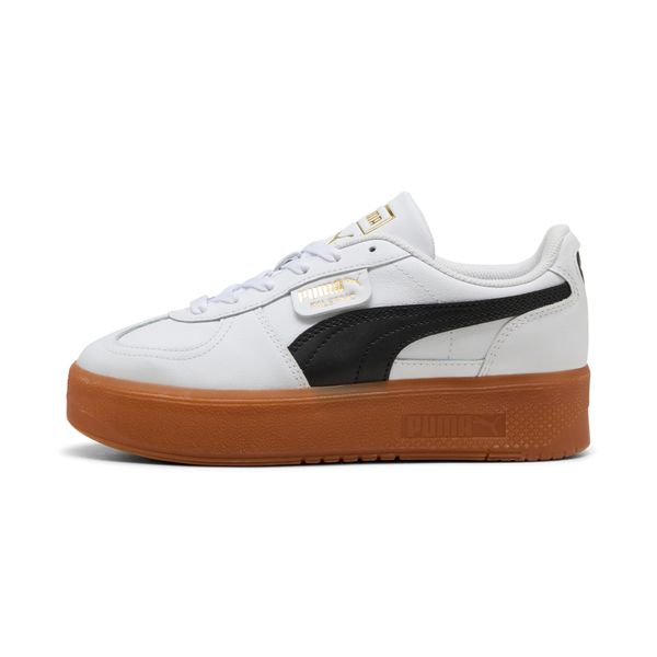 PUMA Women's Puma Palermo Elevata Leather Sneakers, White, Size 40.5, Shoes