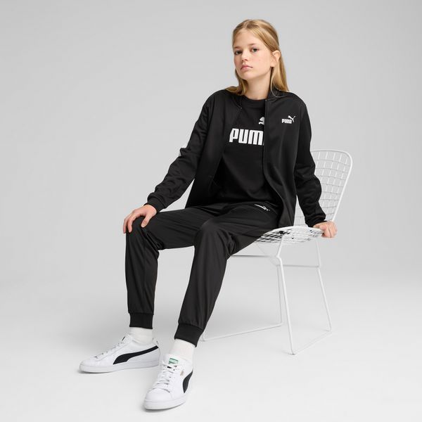 PUMA Women's Puma Poly Baseball Suit Youth, Black, Size 7-8Y, Clothing