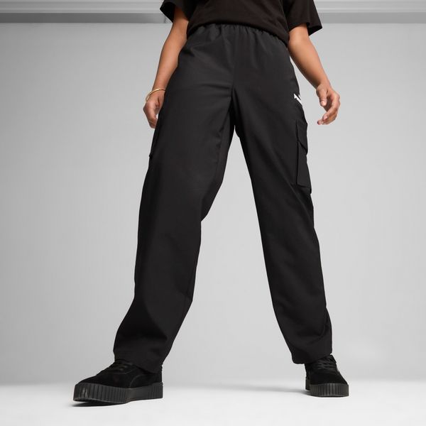 PUMA Women's Puma POWER Woven Cargo Pants, Black, Size M, Clothing