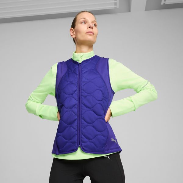 PUMA Women's Puma RUN CLOUDSPUN WRMLBL Padded Running Vest, Blue, Size L, Clothing