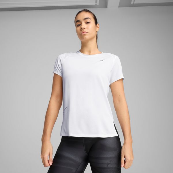 PUMA Women's Puma RUN GRAPHIC Mesh T-Shirt, White, Size XS, Clothing