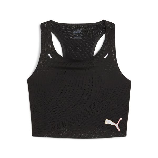 PUMA Women's Puma RUN ULTRASPUN's Running Crop Top, Black, Size L, Clothing