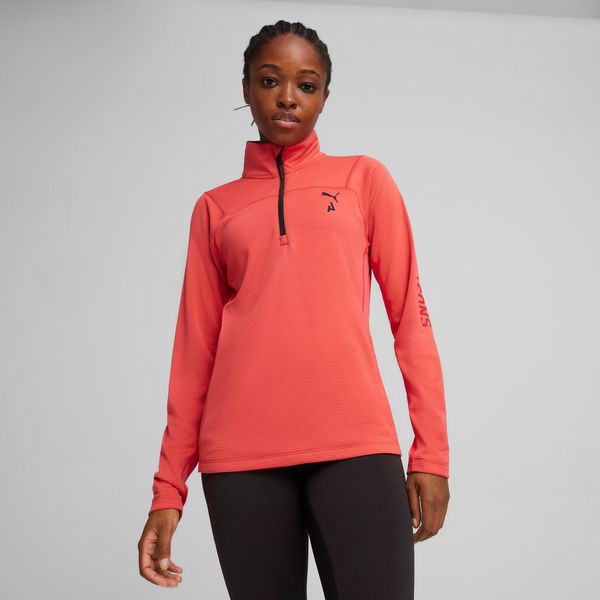 PUMA Women's Puma SEASONS Long Sleeve's Running Shirt, Red, Size XL, Clothing