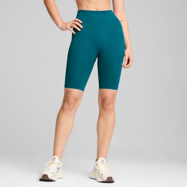 PUMA Women's Puma SHAPELUXE Biker Shorts Wns, Green, Size M, Clothing