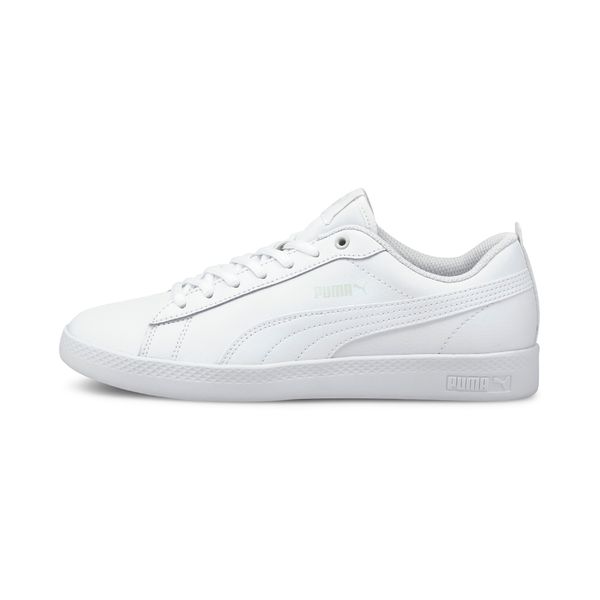 PUMA Women's Puma Smash v2 Leather's Trainers, White, Size 40, Shoes