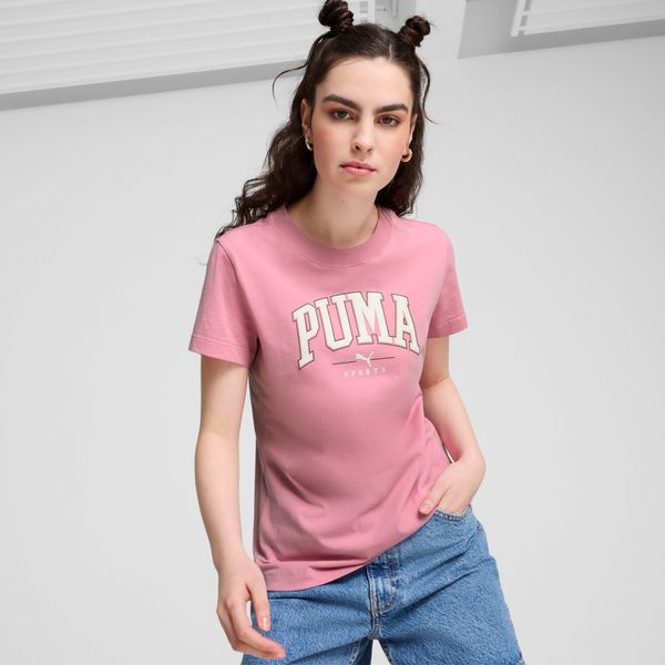 PUMA Women's Puma SQUAD Graphic T-Shirt, Pink, Size M, Clothing