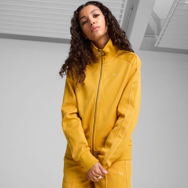 PUMA Women's Puma T7 Track Jacket, Yellow, Size XS, Clothing