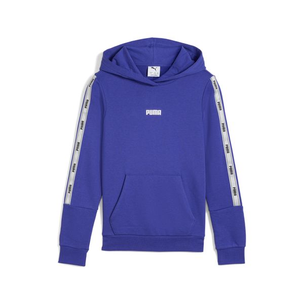 PUMA Women's Puma Tape Hoodie Youth, Blue, Size 11-12Y, Clothing