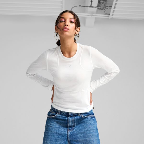 PUMA Women's Puma THE FAST RACE Long Sleeve, White, Size XXS, Clothing