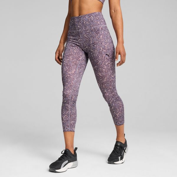 PUMA Women's Puma Train Fave's High Waisted 7/8 Training Tights, Purple, Size L, Clothing