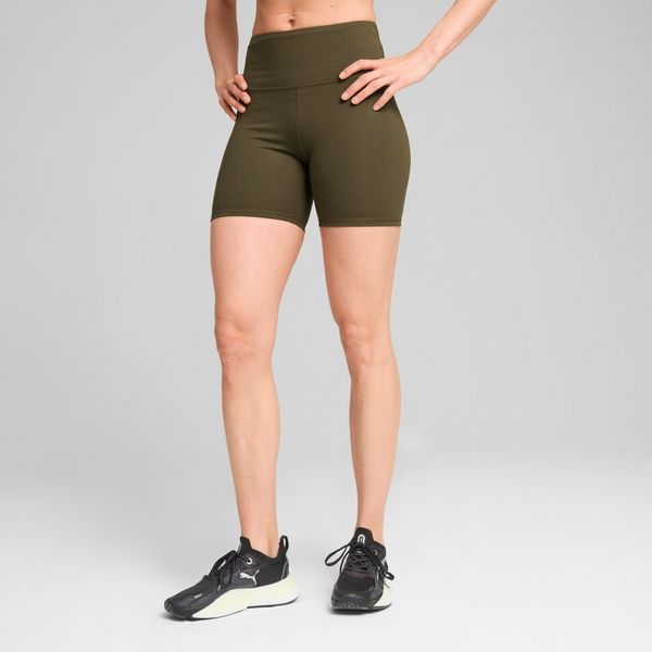 PUMA Women's Puma TRAIN High Waist 5" Tight Shorts, Green, Size XL, Clothing