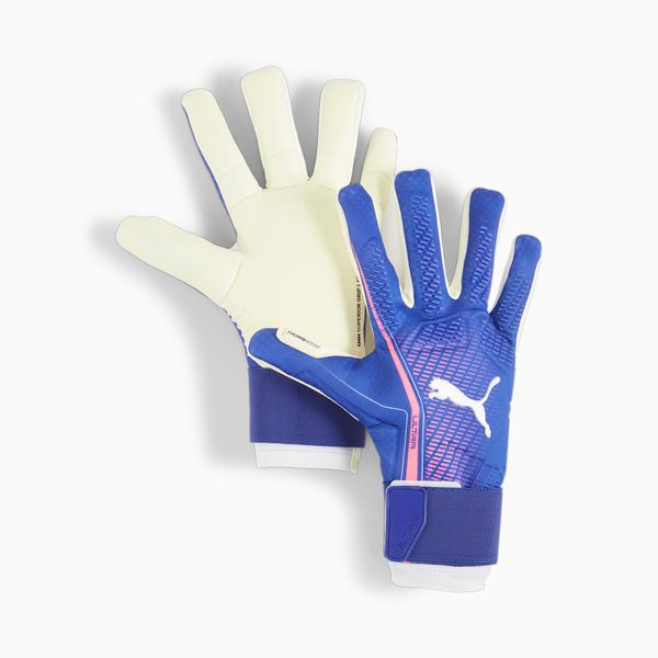 PUMA Women's PUMA Ultra Ultimate Hybrid Goalkeeper Gloves, Lapis Lazuli/Sunset Glow