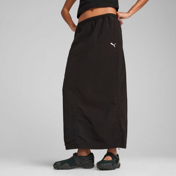 PUMA Women's Puma WARDROBE ESS Woven Maxi Skirt, Black, Size M, Clothing