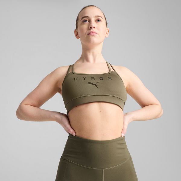 PUMA Women's Puma x HYROX MOVE Strappy Bra, Green, Size S, Clothing