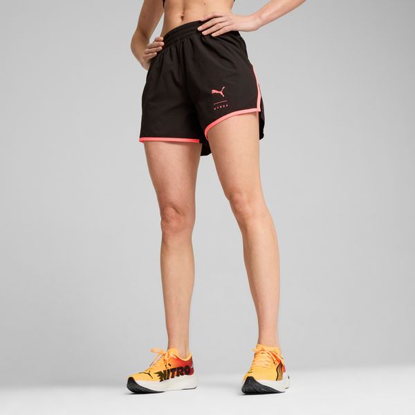 PUMA Women's Puma x HYROX Run Velo 4" Shorts, Black, Size M, Clothing