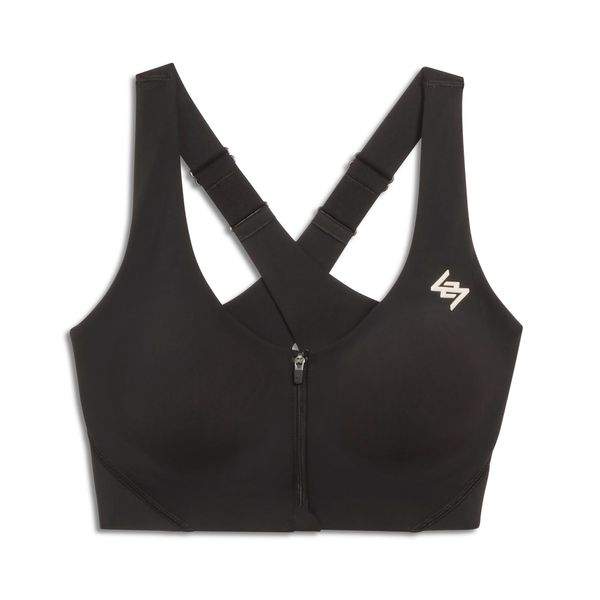 PUMA Women's Puma x REPRESENT 247 Zip Bra, Black, Size S, Clothing