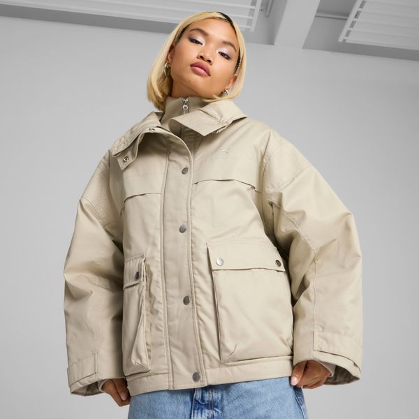 PUMA Women's Puma YONA Prima Loft® Jacket, Beige, Size XS, Clothing