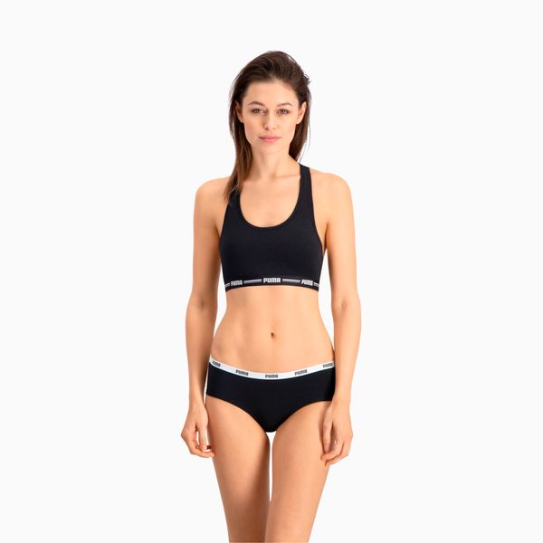 PUMA Women's Puma's Hipster Underwear 2 Pack, Black, Size 4, Clothing