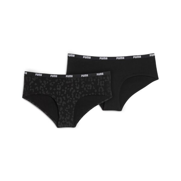 PUMA Women's Puma's Hipster Underwears 2 pack, Black, Size 5, Clothing