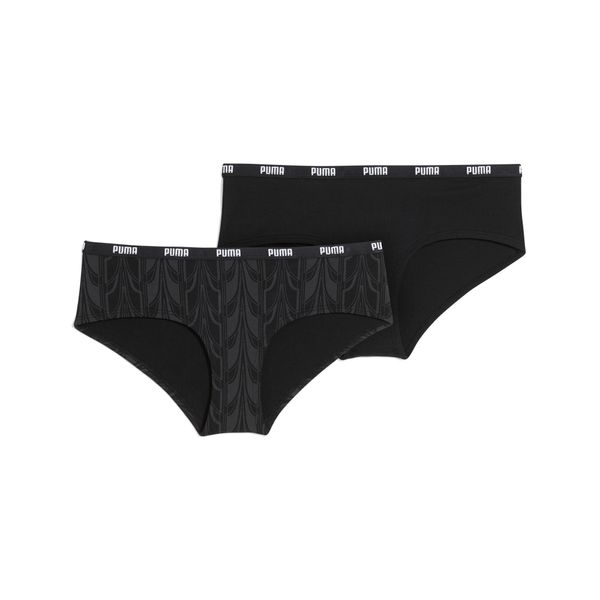 PUMA Women's Puma's Hipster Underwears 2 pack, Black, Size M, Clothing