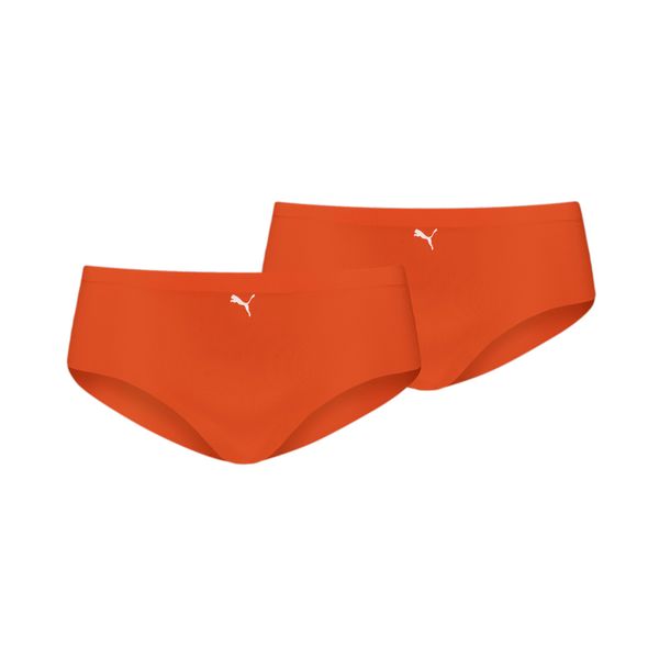 PUMA Women's Puma's Seamless Hipster Underwear 2 Pack, Orange, Size 3, Clothing