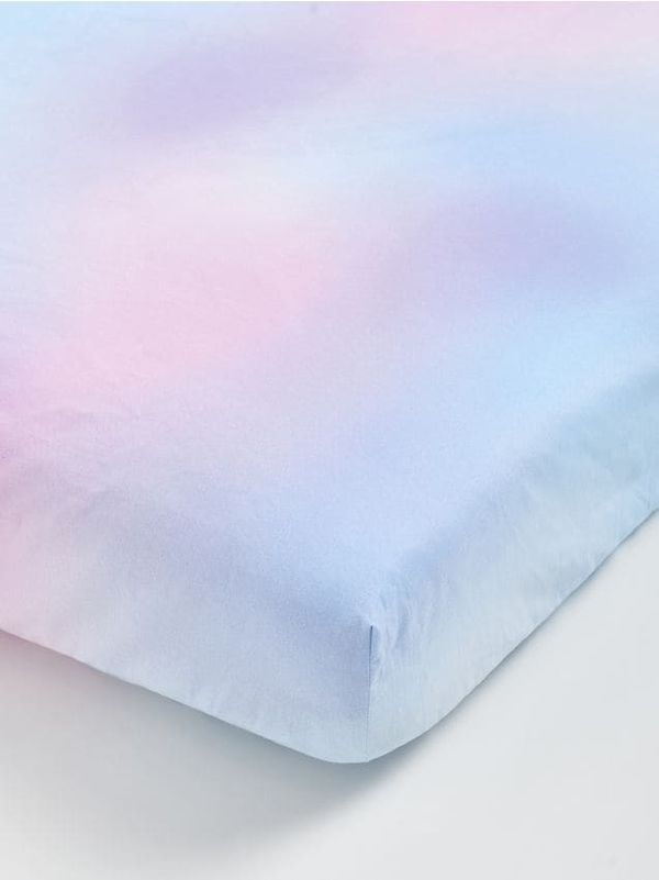 Sinsay Sinsay - Bombažna posteljnina z gumico 90x200 - bledo modra