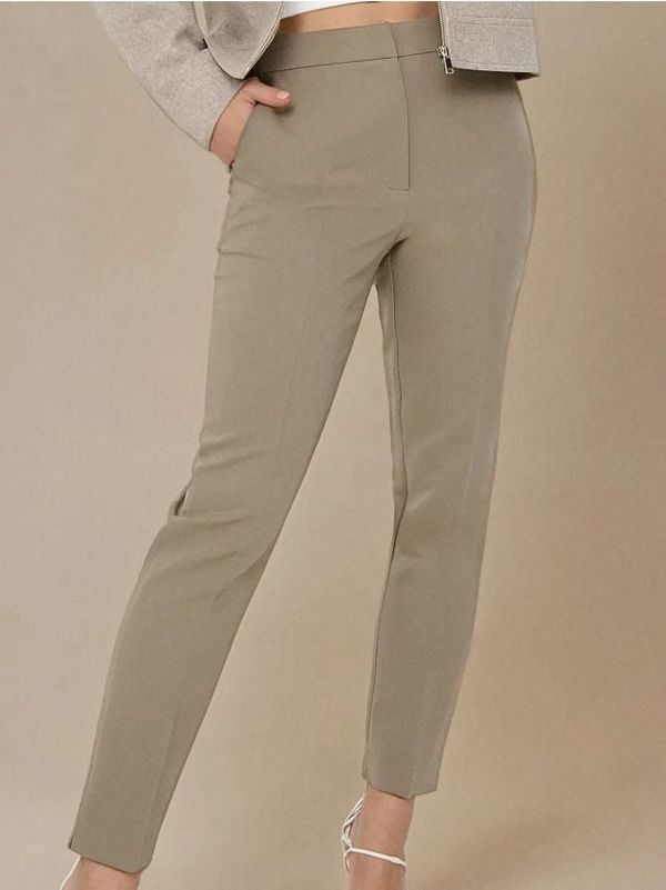 Sinsay Sinsay - Hlače na rob - temno zelena