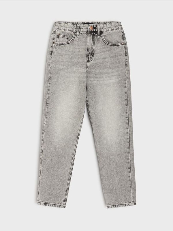 Sinsay Sinsay - Kavbojke high waist mom - svetlo siva