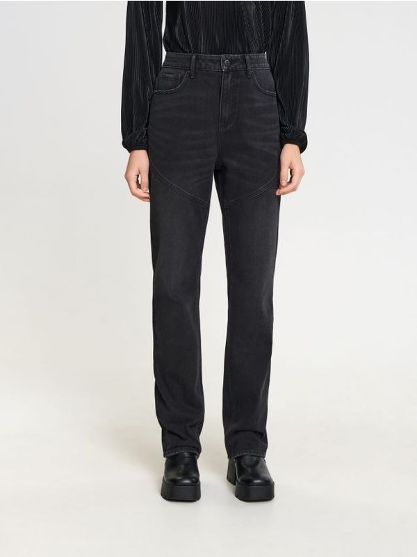 Sinsay Sinsay - Kavbojke high waist straight - črna