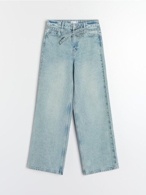 Sinsay Sinsay - Kavbojke wide leg - turkizno