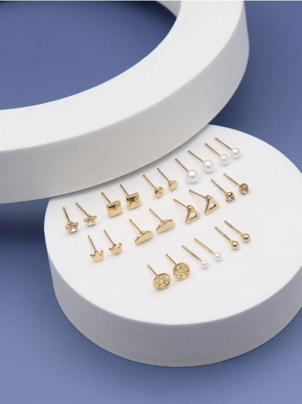 Sinsay Sinsay - Komplet 12 parov uhanov - zlata