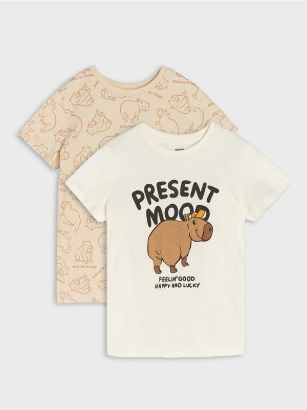 Sinsay Sinsay - Komplet 2 majic - krema