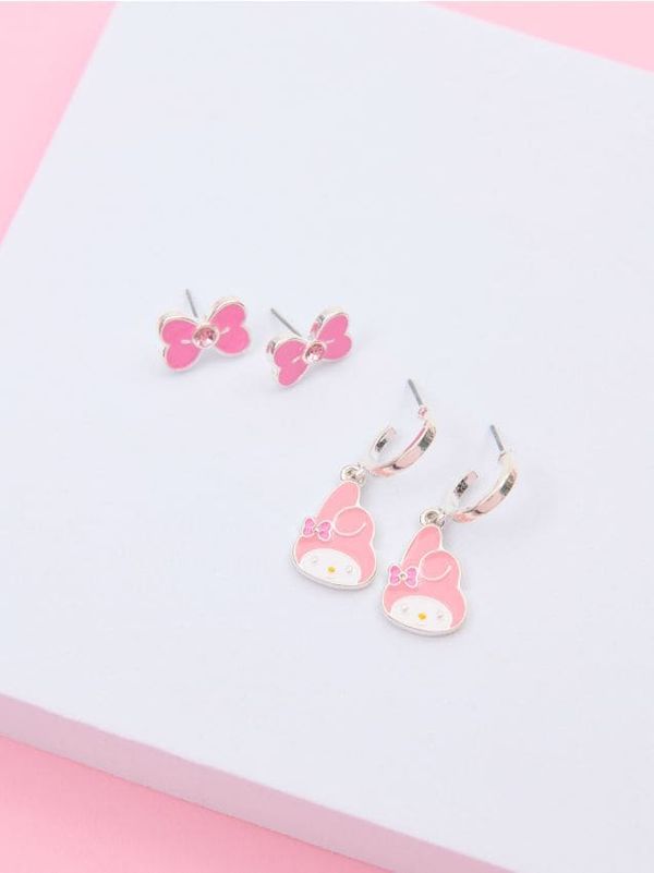 Sinsay Sinsay - Komplet 2 parov uhanov Hello Kitty - srebrna