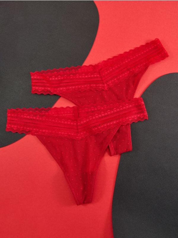 Sinsay Sinsay - Komplet 2 spodnjih hlačk - rdeča