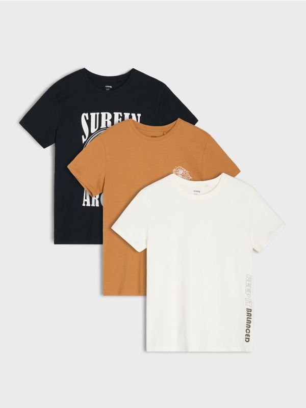 Sinsay Sinsay - Komplet 3 majic - krema