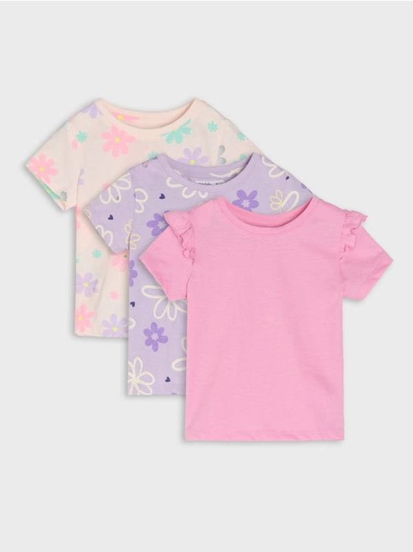 Sinsay Sinsay - Komplet 3 majic - pastelno roza