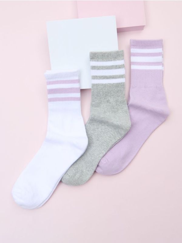 Sinsay Sinsay - Komplet 3 parov nogavic - bela