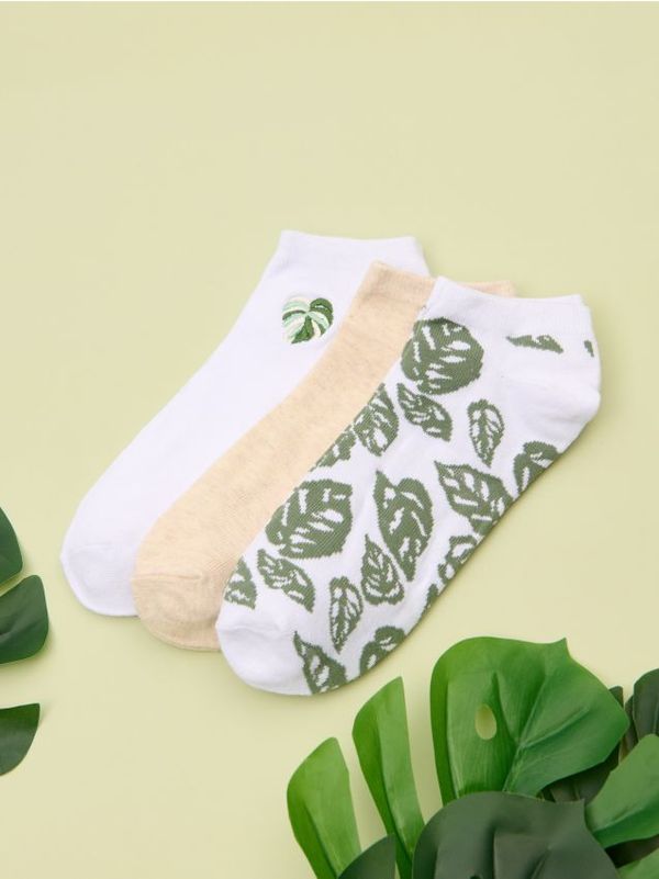 Sinsay Sinsay - Komplet 3 parov nogavic - večbarvna