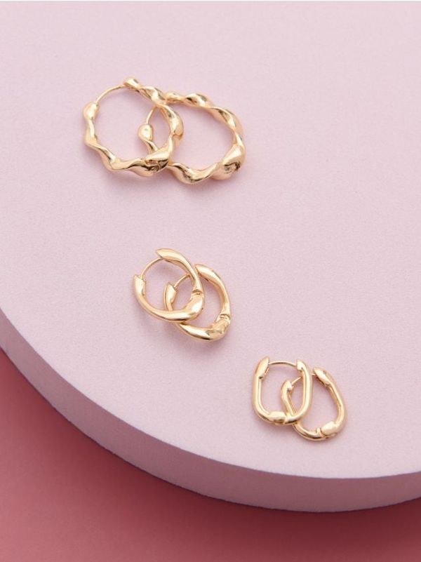 Sinsay Sinsay - Komplet 3 parov uhanov - zlata