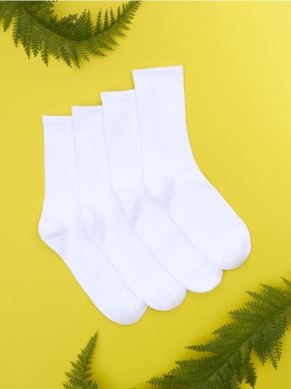 Sinsay Sinsay - Komplet 4 parov nogavic - bela